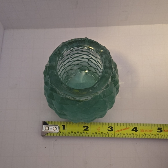 Williams Sonoma Textured Teal Glass Candle Holder - Picture 6 of 6